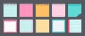 Paper sticky note flat set memo messages vector Royalty Free Stock Photo