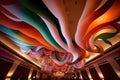 paper streamer cascading from the ceiling in grand ballroom