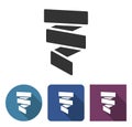 Paper streamer decoration icon in different variants