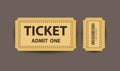 Paper stub ticket with two parts Royalty Free Stock Photo