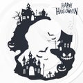 Paper style halloween graphic