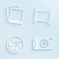 Paper style photography vector icons