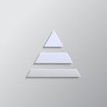 Paper style vector icon, career, finance, pyramid paper style, icon