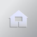 Paper style vector icon, house, sold paper style, icon Royalty Free Stock Photo