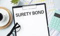 Paper with Surety Bond Royalty Free Stock Photo