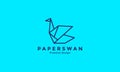 Paper swan or goose lines origami logo design vector icon symbol graphic illustration Royalty Free Stock Photo