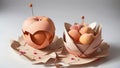 Paper Symphony Crafting the Sweetness of Peach shaped Candies.AI Generated