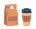 Paper Takeaway Cup, Paired With A Snugly Packed, Fresh Pastry, Eco-Friendly Package for Grab-and-go Breakfast Or Snack