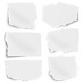 Vector paper tears of different shapes set isolated on white background