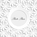 Paper texture floral wedding photo frame