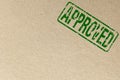 Paper texture - Green Approved rubber stamp Royalty Free Stock Photo