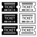 Paper ticket symbol black white