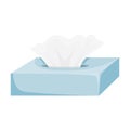 Paper tissues blue box.