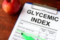 Paper with title Glycemic index GI. Royalty Free Stock Photo