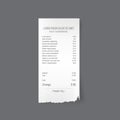 Paper torn receipt, illustration design. Royalty Free Stock Photo
