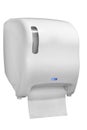 Automatic Paper towel dispenser made of white plastic Royalty Free Stock Photo