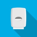 Paper towel dispenser on wall solated on white background. Vector illustration