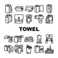 paper towel kitchen roll tissue icons set vector