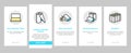 paper towel roll kitchen onboarding icons set vector