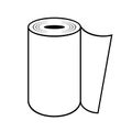 kitchen paper towel roll outline illustration on white background Royalty Free Stock Photo