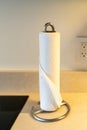 Paper towel in a paper towl holder on a kitchen counter Royalty Free Stock Photo