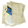 Paper treble clef on sheet CD and audio cassette Royalty Free Stock Photo