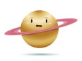 Cute funny saturn planet