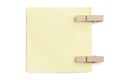 Paper with two wooden clip