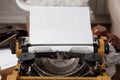 Paper in typewriter