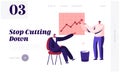 Less Paper Using and Stop Trees Cutting Website Landing Page. Businessman Sitting at Growing Arrow Chart