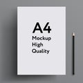 A4 paper mockup design vector with a space for text