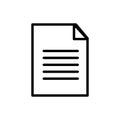 Paper vector text document icons. Line symbol business. File icon message. Folded written paper. Line icon