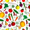 Paper vegetables flat style seamless pattern on a background. Vector EPS 10