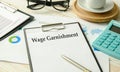 Paper with Wage Garnishment on a table Royalty Free Stock Photo