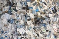 Paper waste, recyclable materials. Sustainable environment. Garbage container Royalty Free Stock Photo