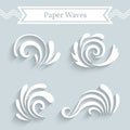 Paper Wave Icons Royalty Free Stock Photo