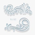 Paper wave swirls Royalty Free Stock Photo