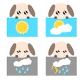 Paper weather dog icon illustration