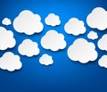 Paper white clouds on blue Royalty Free Stock Photo