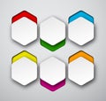 Paper white hexagonal notes Royalty Free Stock Photo