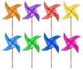 Paper windmill pinwheels - Colorful Royalty Free Stock Photo