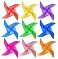 Paper windmill pinwheels - Colorful Royalty Free Stock Photo