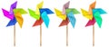 Paper windmill pinwheels - Colorful Royalty Free Stock Photo