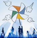 Paper Windmill Power Breeze Energy Air Concept Royalty Free Stock Photo