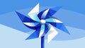 A paper windmill in shades of blue and white spinning gently as a symbol of the nations progress and growth.. Vector