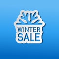 Paper winter sale, sticker - Christmas offer