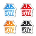 Paper winter sale, sticker - Christmas offer