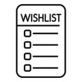 Paper wish list icon outline vector. Key desire items Royalty Free Stock Photo