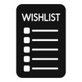Paper wish list icon simple vector. Key desire items Royalty Free Stock Photo