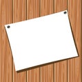 Paper on a wooden wall Royalty Free Stock Photo